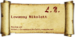 Lovassy Nikolett névjegykártya